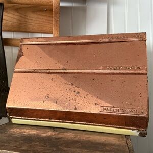 Vintage Copper-Tone Wall Mount Dispenser - Waxed Paper & Paper Towels